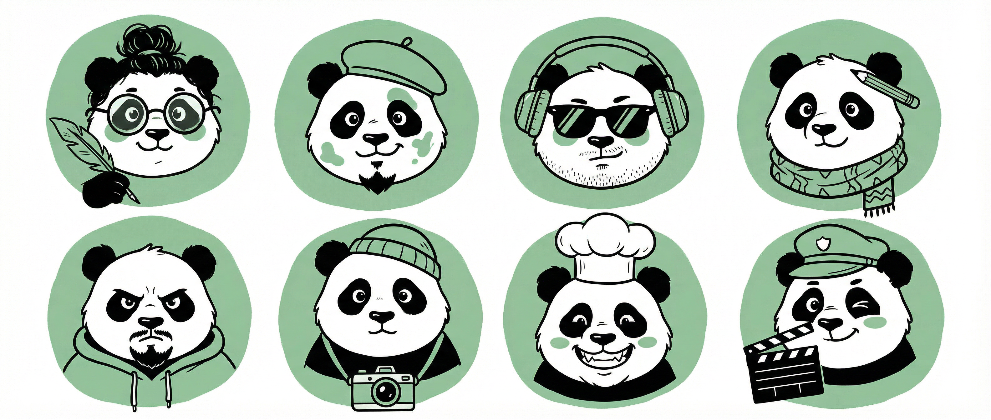 Pixel Panda mascot working at design desk
